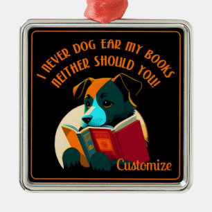 Ornamento De Metal Livro Cachorro Cachorro Ouvido Humor