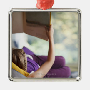 Ornamento De Metal Livro de leitura do estabelecimento da menina