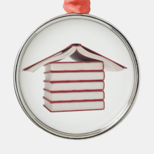Ornamento De Metal Livros dados forma como uma casa