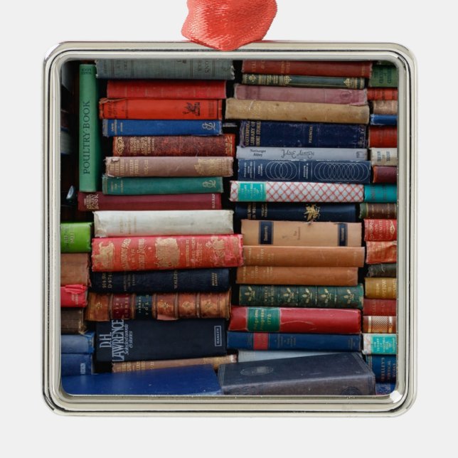Ornamento De Metal Livros Lidos Adoram Livros Antigos (Frente)