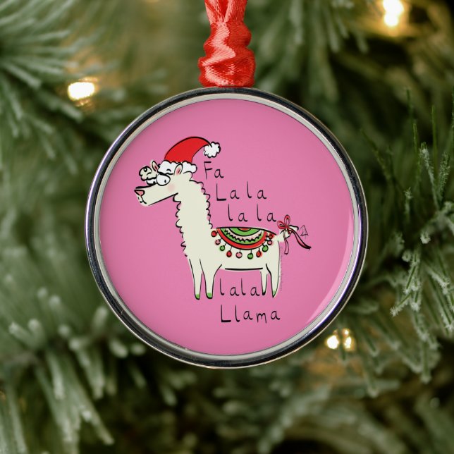 Ornamento De Metal Llama Natal Crianças Fofo Divertido (Árvore)