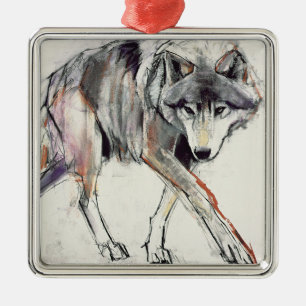 Ornamento De Metal Lobo