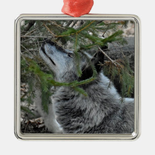 Ornamento De Metal Lobo