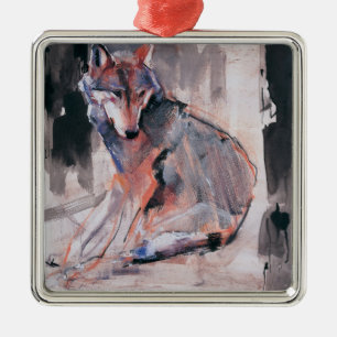 Ornamento De Metal Lobo de assento 2000