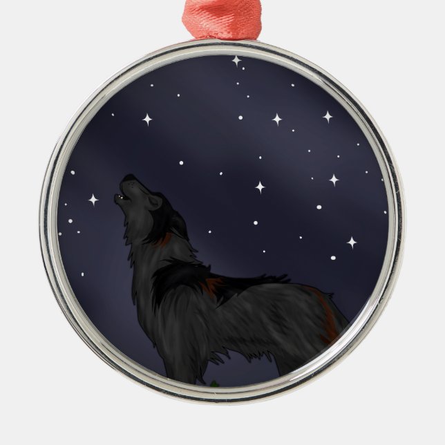 Ornamento De Metal Lobo do urro (Frente)