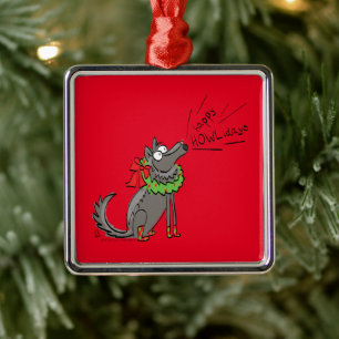 Ornamento De Metal Lobo Natal Engraçado Crianças Bonitas