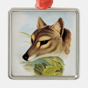 Ornamento De Metal Lobo ou tigre tasmaniano