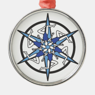 Ornamento De Metal Logotipo do círculo da natação sincronizada no