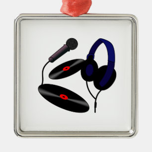 Ornamento De Metal Logotipo do disco-jóquei