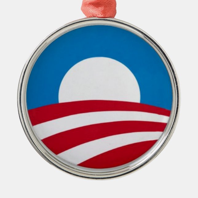 Ornamento De Metal Logotipo oficial da campanha de Obama (Frente)