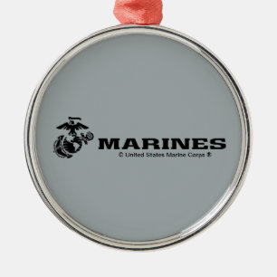 Ornamento De Metal Logotipo preto empilhado do USMC