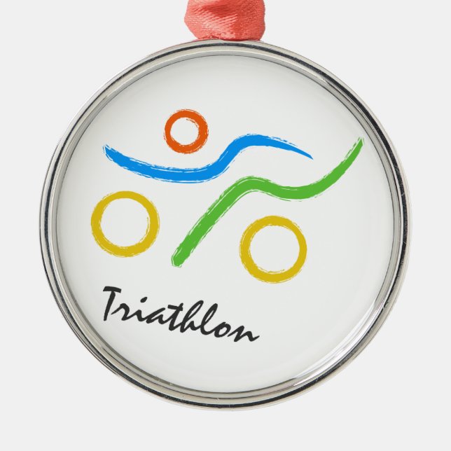 Ornamento De Metal Logotipo Triathlon (Frente)