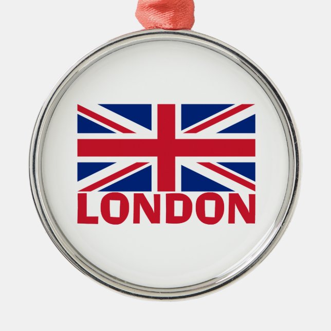 Ornamento De Metal Londres em Red (Frente)