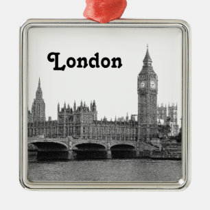 Ornamento De Metal Londres Inglaterra - Skyline Etch