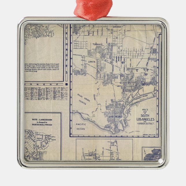Ornamento De Metal Los Angeles, Califórnia (Frente)