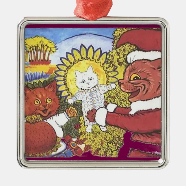 Ornamento De Metal Louis Wain Christmas Cats  (Frente)