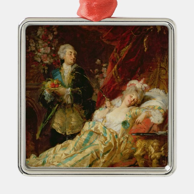 Ornamento De Metal Louis XV e senhora Dubarry (Frente)