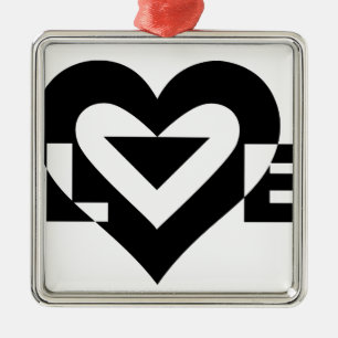 Ornamento De Metal Love Black Graphic