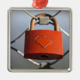 Ornamento De Metal Love Heart Padlock