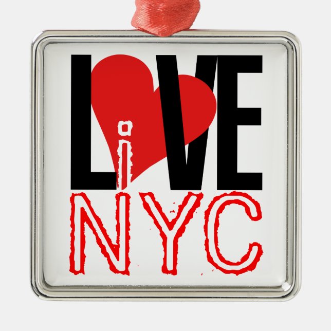Ornamento De Metal Love NYC Live In NYC Ornament (Frente)