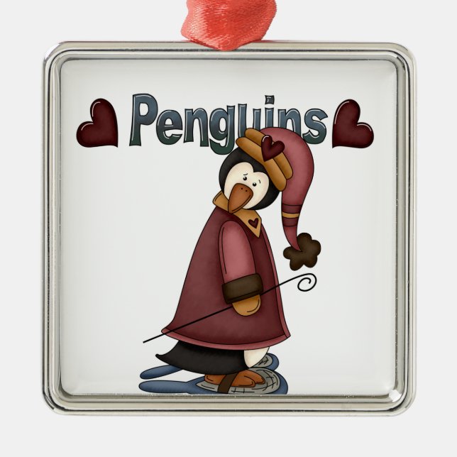 Ornamento De Metal Love Penguins Keepsasaame Ornament (Frente)