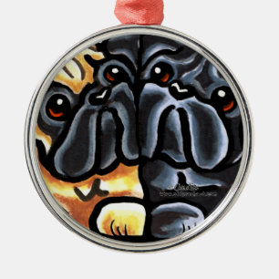 Ornamento De Metal Love Pugs