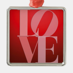 Ornamento De Metal Love Romance Red Pink
