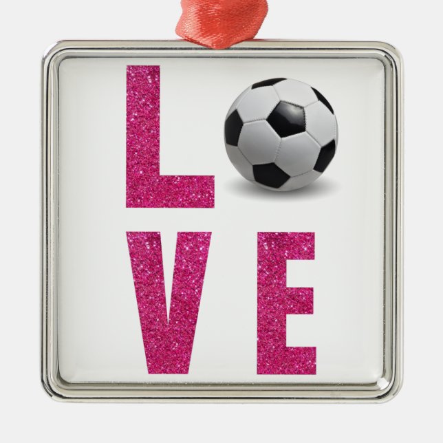 Ornamento De Metal Love Soccer (Frente)