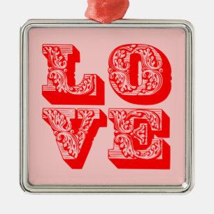Ornamento De Metal LOVE Squared