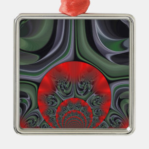 Ornamento De Metal Lovely Red Aurora Art Impressão