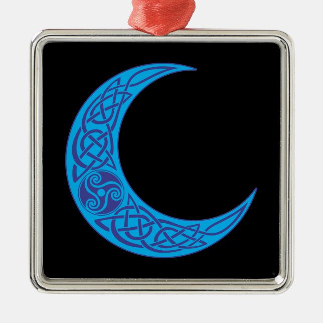 Ornamento De Metal Lua Azul Celta (Frente)