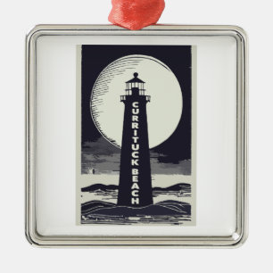Ornamento De Metal Lua do Farol de Praia Currituck