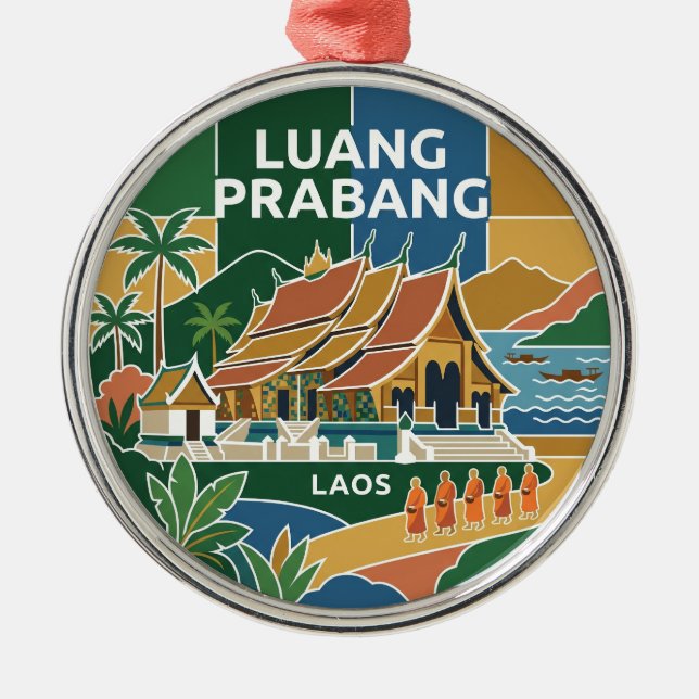 Ornamento De Metal Luang Prabang Laos (Frente)