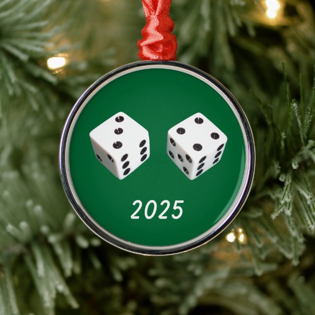 Ornamento De Metal Lucky Seven Dice Roll (Árvore)