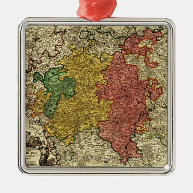 Ornamento De Metal Luxembourg MapLuxembourg panorâmico (Frente)