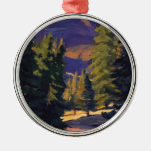Ornamento De Metal Luz Quente em Crested Butte em Roxo Azul Laranja 