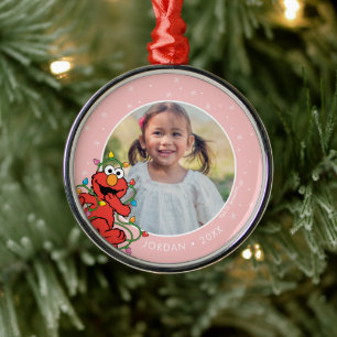 Ornamento De Metal Luzes de Natal Elmo   Nome e foto personalizados