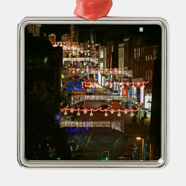 Ornamento De Metal Luzes de Natal Guildford (Frente)