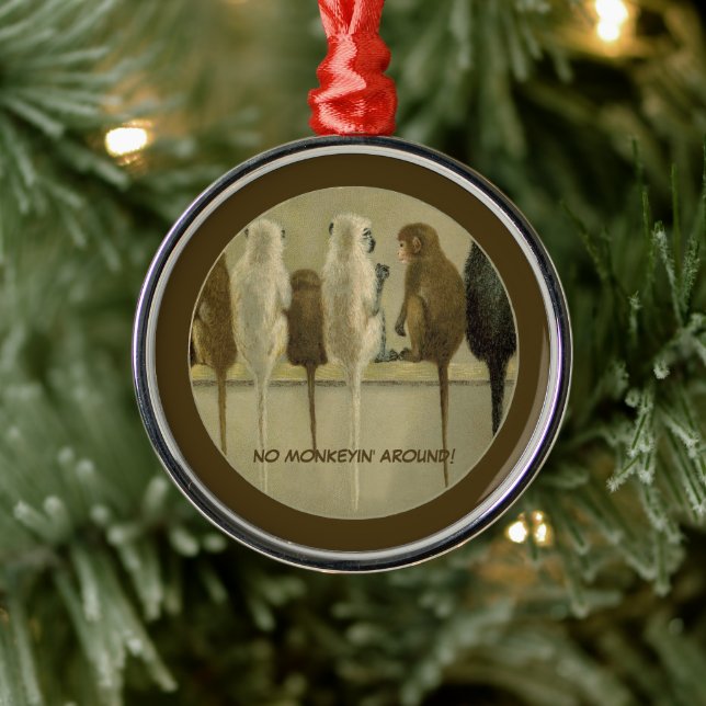 Ornamento De Metal Macacos - Aniversário Comercial do Grupo Personali (Árvore)