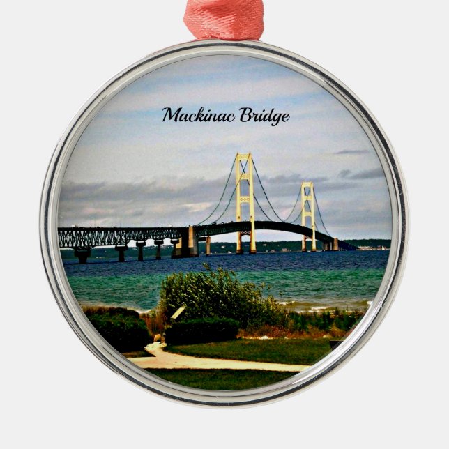 Ornamento De Metal Mackinac Bridge, Mackinac Island (Frente)