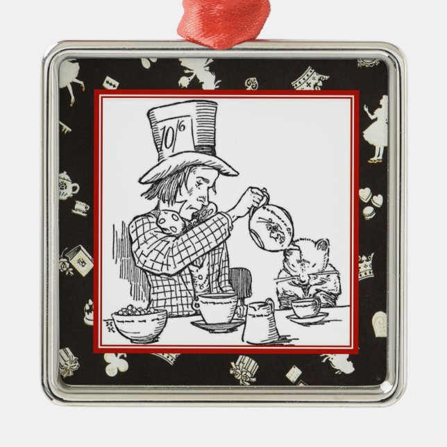 Ornamento De Metal Mad Hatter e Dormouse (Frente)