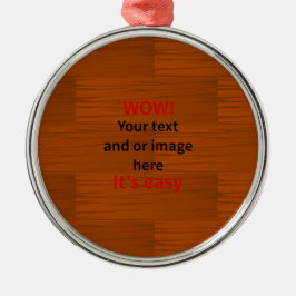 Ornamento De Metal Madeira Base Lyer Adicionar seu próprio texto