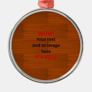 Ornamento De Metal Madeira Base Lyer Adicionar seu próprio texto