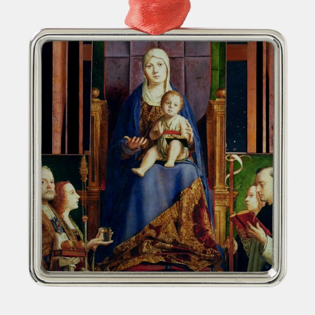 Ornamento De Metal Madonna com santo Nicholas de Bari (Frente)