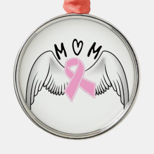 Ornamento De Metal Mãe Anjo Wings Cancer de Mama Consciência