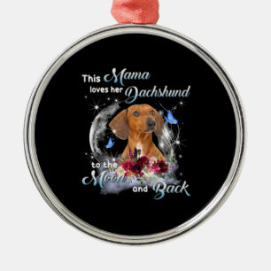 Ornamento De Metal Mãe Art Dachshund Mama Birthday