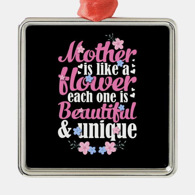 Ornamento De Metal Mãe Bonita E Única (Frente)