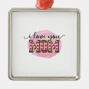 Ornamento De Metal Mãe Deu Presente Eu Te Amo Mãe
