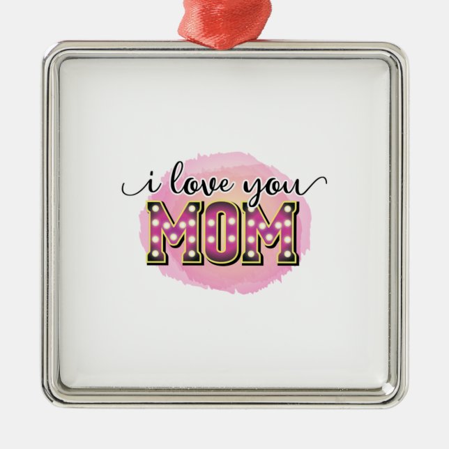 Ornamento De Metal Mãe Deu Presente Eu Te Amo Mãe (Frente)