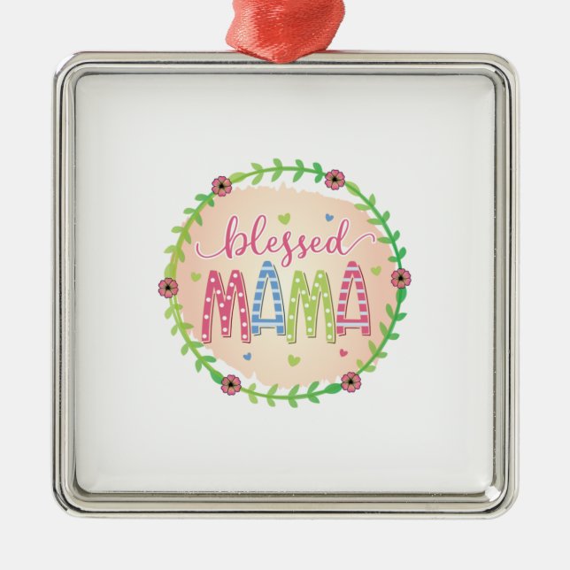 Ornamento De Metal Mãe dotada de abençoada Mãe (Frente)